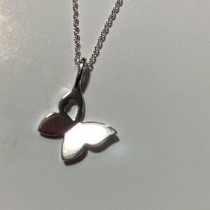 NIB 18”sterling silver chain with Butterfly charm. 🦋